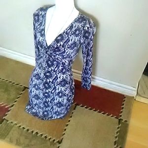 Elegant Blue Patterned Dress